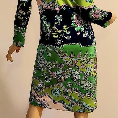 Vtg 1970s Regina Knit dress Pucciesque Italy