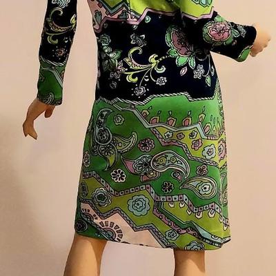 Vtg 1970s Regina Knit dress Pucciesque Italy