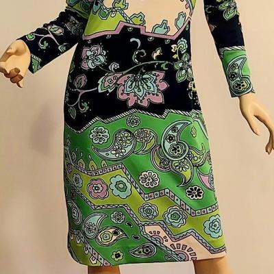 Vtg 1970s Regina Knit dress Pucciesque Italy