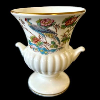 Wedgewood Bone China Kutani Crane Mini Bud urn Vase 3.5"