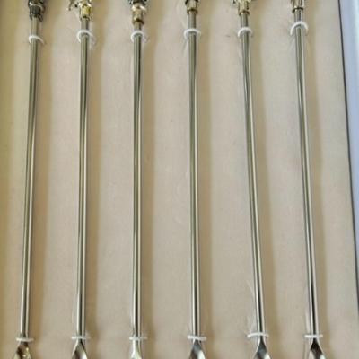 Set of 6 Stainless Coastal  Cocktail Stirring Spoons