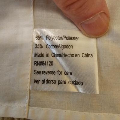 Three Sets of Lace Edged Curtains, Valances, & Pull Backs (UB-JS)