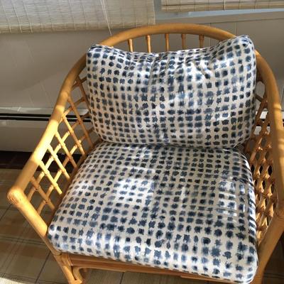 Pair of Boho Chic Barrel back bamboo arm chairs