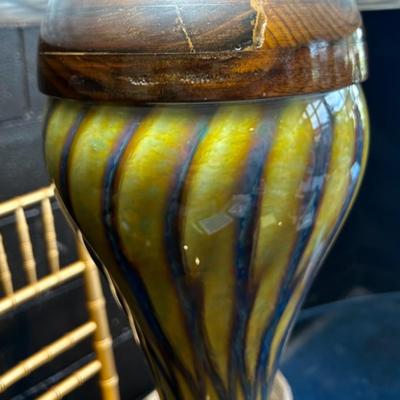 Vintage Art Deco Glass Blown Lamp