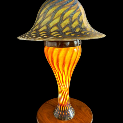 Vintage Art Deco Glass Blown Lamp