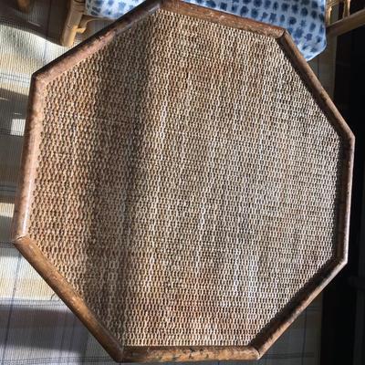Vintage faux tortoise bamboo side table