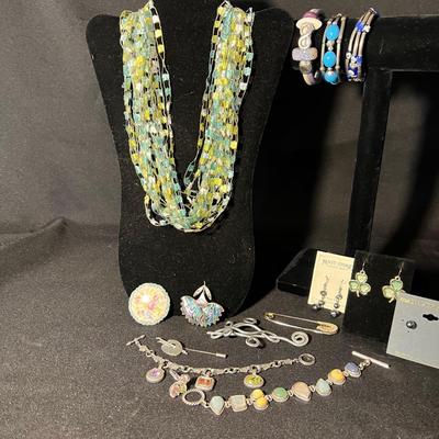 Sterling Abalone Shell Brooch & More (K-RG)