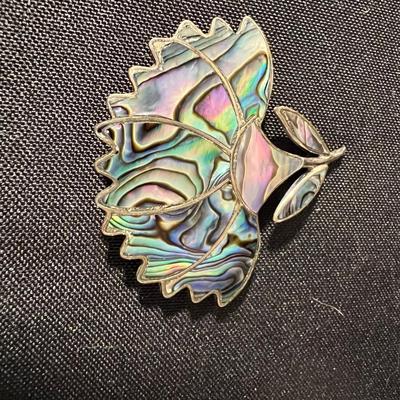 Sterling Abalone Shell Brooch & More (K-RG)