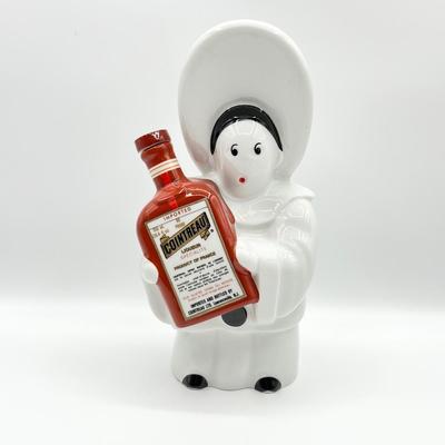 LIMOGES ~ Numbered Porcelain Figurine Holding Cointreau Liqueur Bottle