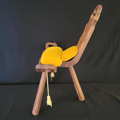Antique Carved Birthing Stool (D-DW)