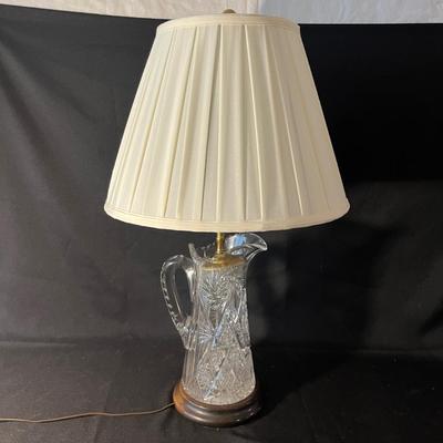 Cut Glass Table Lamp & Dish (LR-MG)