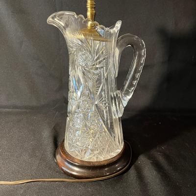 Cut Glass Table Lamp & Dish (LR-MG)