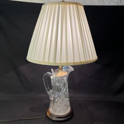 Cut Glass Table Lamp & Dish (LR-MG)