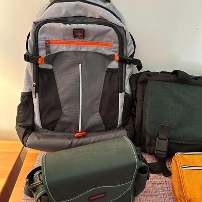 Assortment of 6 Bags, including Like-New Backpack, Sling Bag, and Tote Briefcase