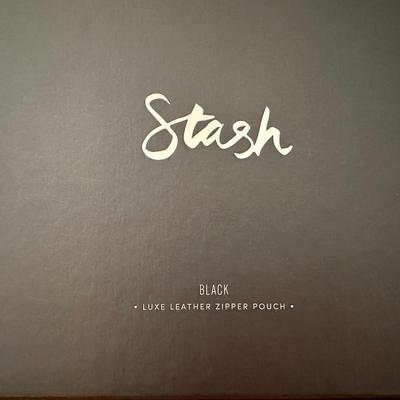 West Elm "Stash" Black Leather Zipper Pouch + 4 Additional Zipper Pouches
