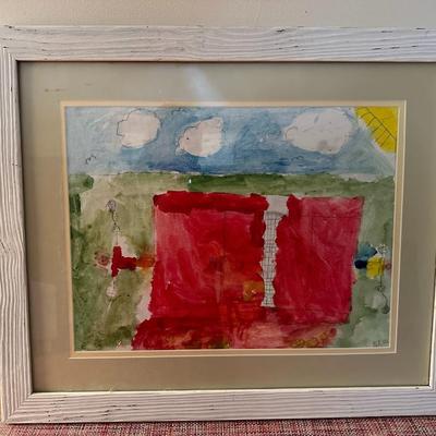 Painted Canvas Artwork w/Frame