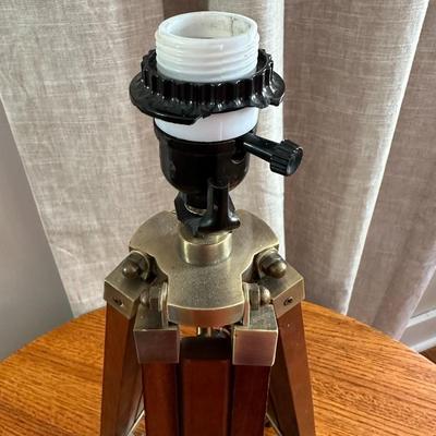 Wood and Metal 3-Legged Table Lamp.