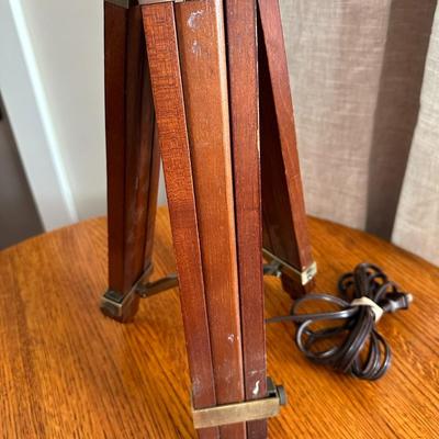Wood and Metal 3-Legged Table Lamp.