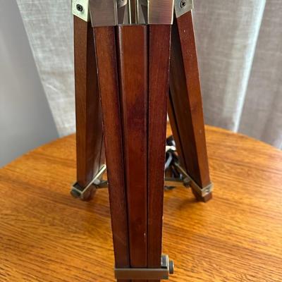 Wood and Metal 3-Legged Table Lamp.