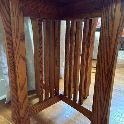 Round Wood Mission-Style Accent Table