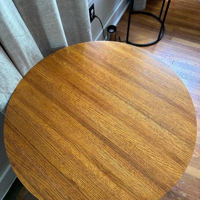 Round Wood Mission-Style Accent Table