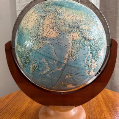 World Globe on Wood Stand