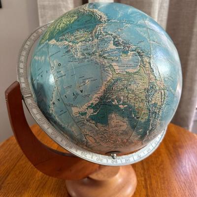 World Globe on Wood Stand