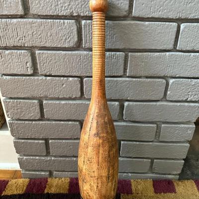 2 Vintage Wood Bowling Pins