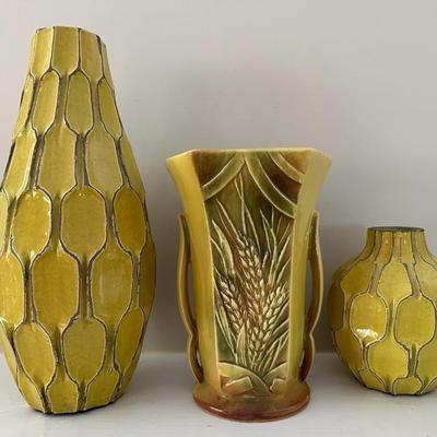 Yellow McCoy Vase & West Elm Vases
