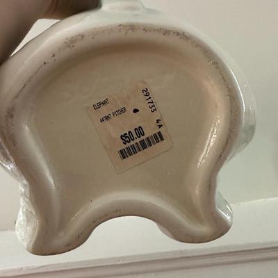 Cute! Cute! Ceramic Elephant Pitcher & Matching Vase