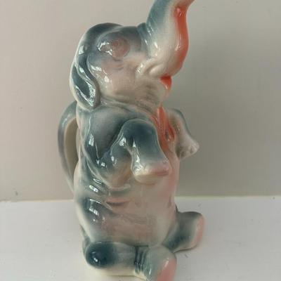 Cute! Cute! Ceramic Elephant Pitcher & Matching Vase