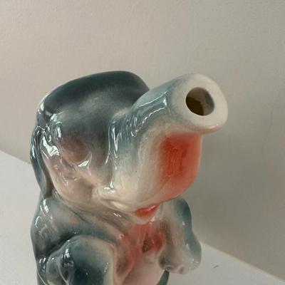 Cute! Cute! Ceramic Elephant Pitcher & Matching Vase