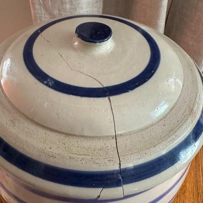 5 Gal. Pottery Water Dispenser/Jug and Blue Vase