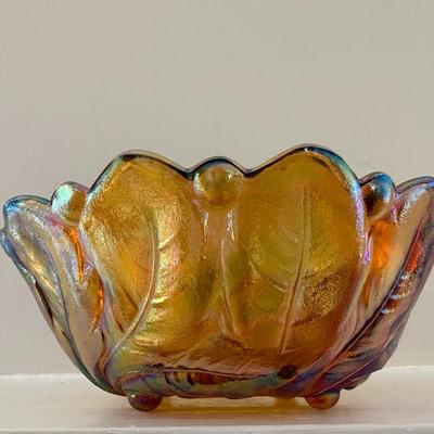 Carnival Glass Bowl & Vase