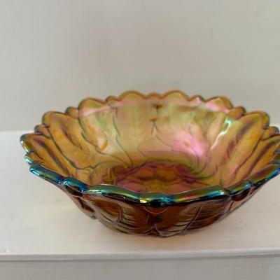 Carnival Glass Bowl & Vase