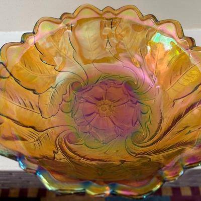 Carnival Glass Bowl & Vase