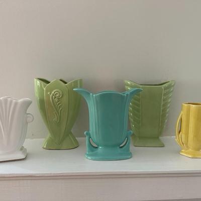 1 McCoy + 4 Other Pottery Vases