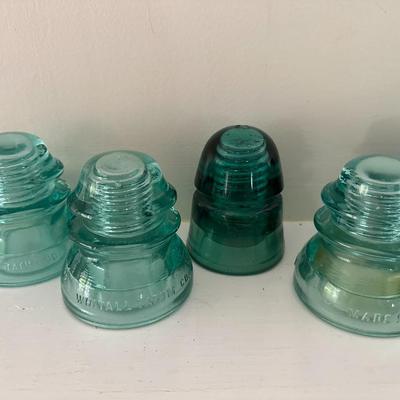 Teal/Aqua Blue Glass Telephone Pole Insulators 