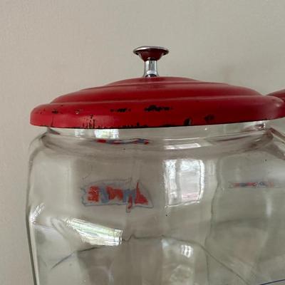 2 Lance Glass Jars w/Lids