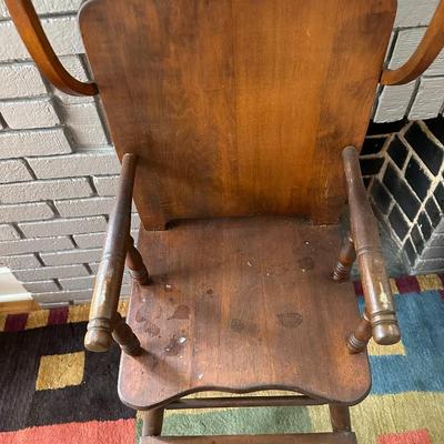 Vintage Handmade Wood Highchair