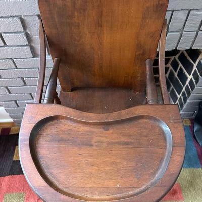 Vintage Handmade Wood Highchair
