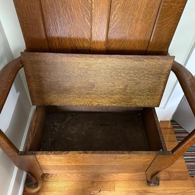  Vintage Hall Tree with Storage Bench