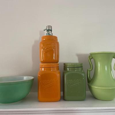 Mason Cannisters, Vintage Pyrex Bowl & More!