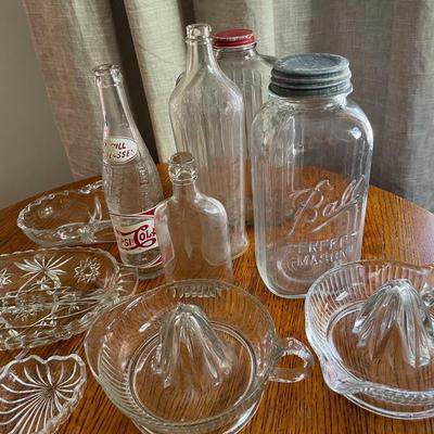 Vintage Glass Bottle Assortment, Juicers, Pepsi-Cola Bottle