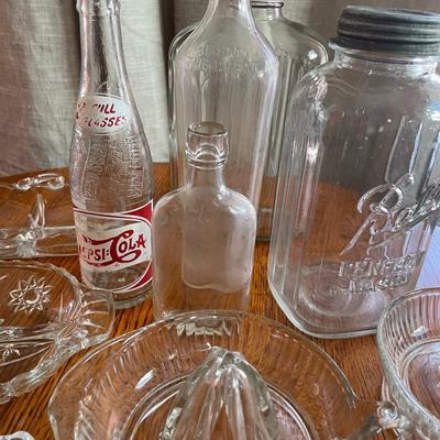 Vintage Glass Bottle Assortment, Juicers, Pepsi-Cola Bottle