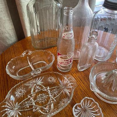 Vintage Glass Bottle Assortment, Juicers, Pepsi-Cola Bottle