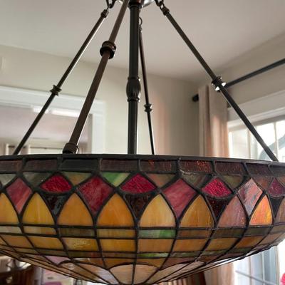 Gorgeous Large Stained Glass Chandelier