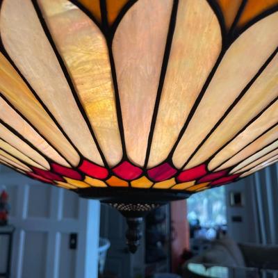 Gorgeous Large Stained Glass Chandelier
