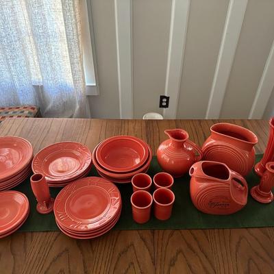 32 pc Fiesta/Fiestaware Set - Persimmon - includes 60th Anniversary Pitcher!