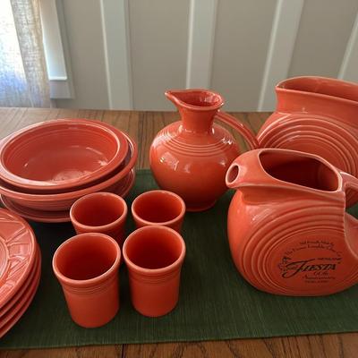 32 pc Fiesta/Fiestaware Set - Persimmon - includes 60th Anniversary Pitcher!